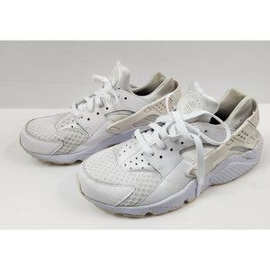 Nike Women's Air Huarache Running Shoe Sneaker Size 8.5  White Platinum Leather